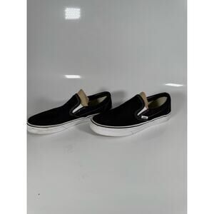 Vans Classic Slip-On Black White Canvas Skate Shoes Women’s Size 8
